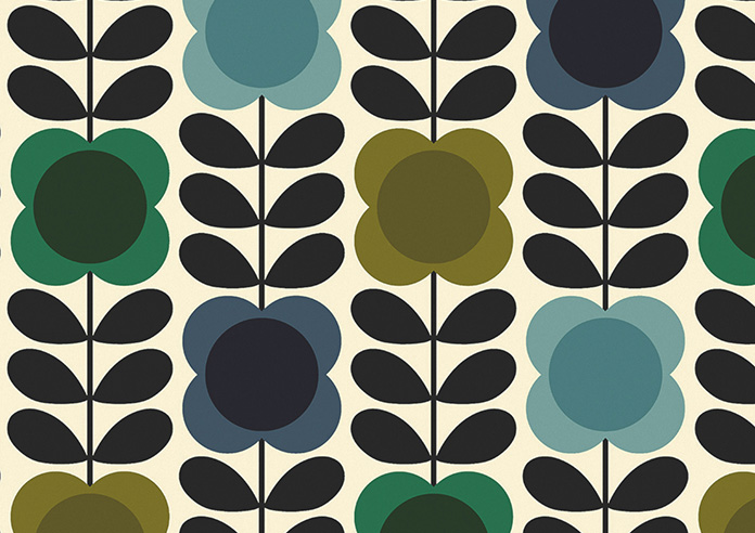 Orla Kiely Spot Flower Stem, Blue & Green - Roller Blind - Image 6